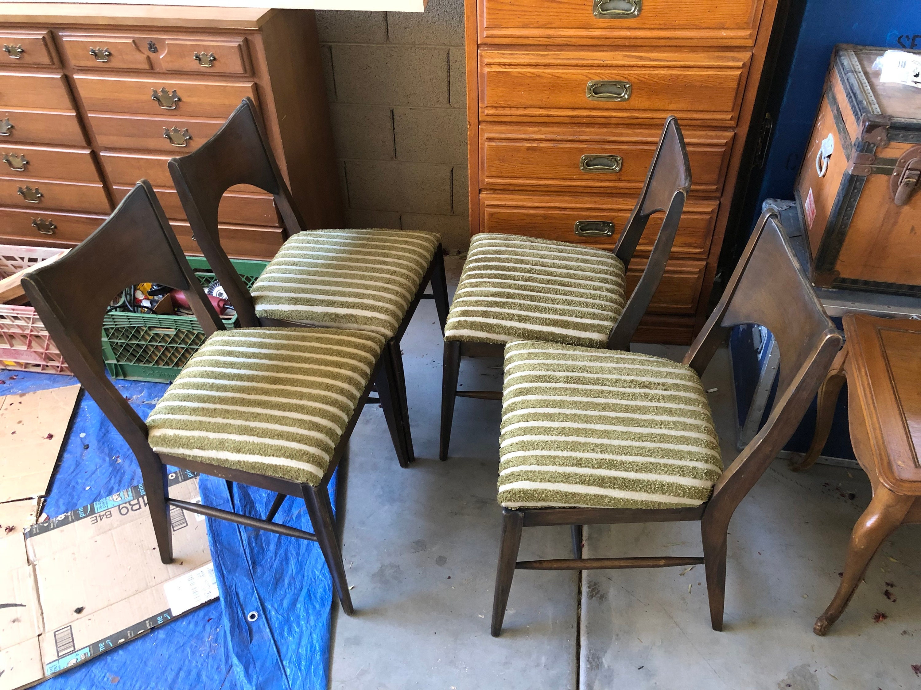 Set Of Four 4 Broyhill Saga Dining Chairs Mid Century 50