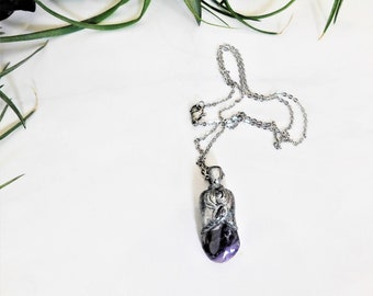 Amethyst Necklace, Amethyst Pendant, February Birthstone Necklace, Chakra Necklace, Third Eye Chakra Pendant