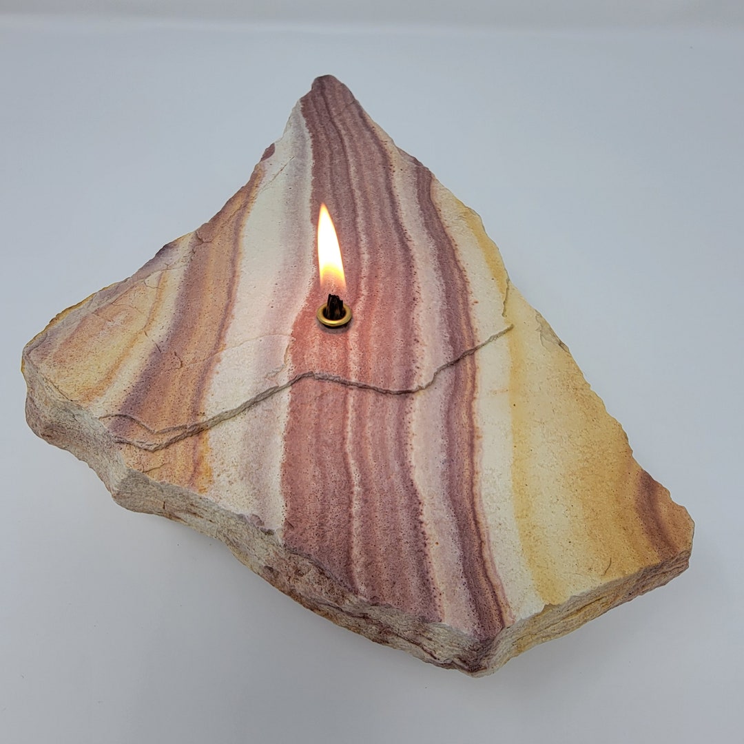 Rainbow Slate Rock Candle Forever Rock Candles Oil Lamp Candle Rhyolite Wonderstone Utah Zion