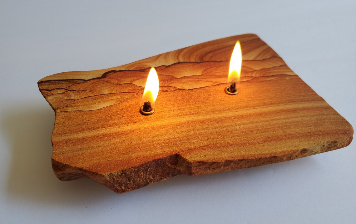 Imagen Sandstone Rock Candle / Two Flames / Sedona Gift / Etsy España