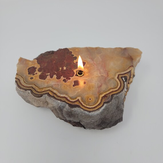 Red Onyx Rock Candle | Forever Rock Candle | Oil Lamp