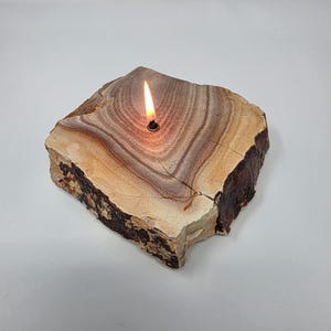 Rainbow Wonderstone Forever Rock Candle: Natural Stone Oil Lamp, Refillable/Scented