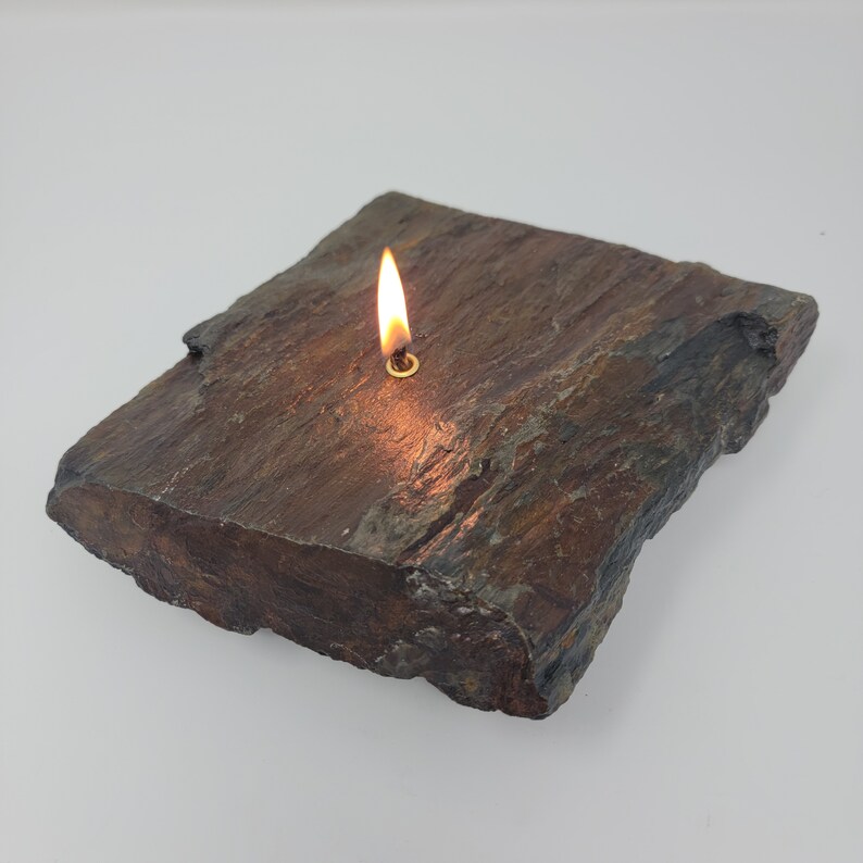 Slate Rock Candle Natural Stone Rock Forever Rock Candle Oil Lamp ...