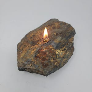 Slate Rock Candle | Natural Stone Rock | Forever Rock Candle | Oil Lamp Candles | Altar Prayer Metaphysical | Diffuser | Cabin Home Decor