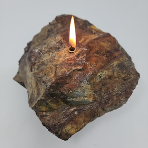 Slate Rock Candle | Natural Stone Rock | Forever Rock Candle | Oil Lamp Candles | San Juan Slate | Colorado Gift | Cabin Home Decor