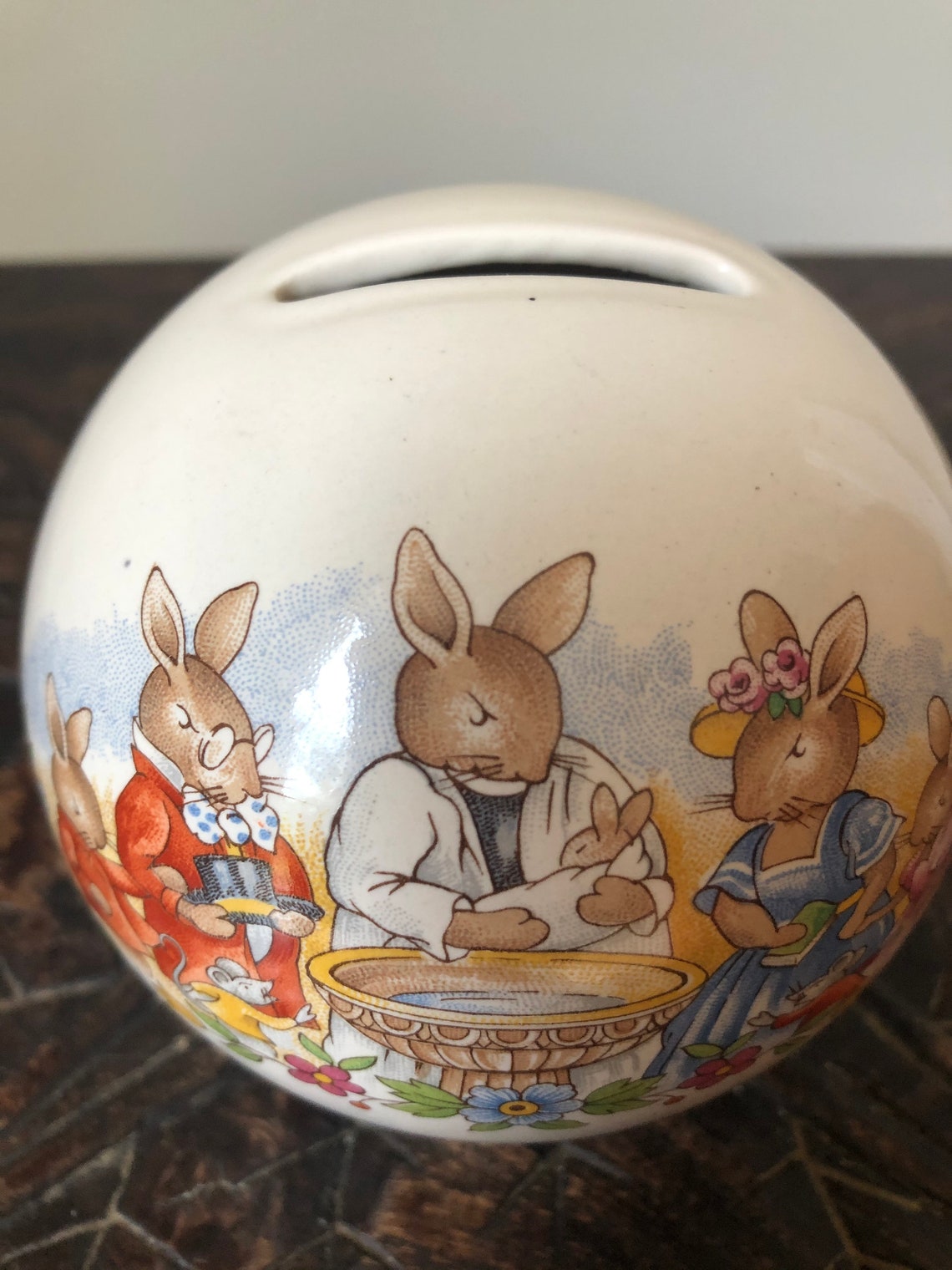 Royal Doulton Bunnykins Christening gift porcelain money box Etsy