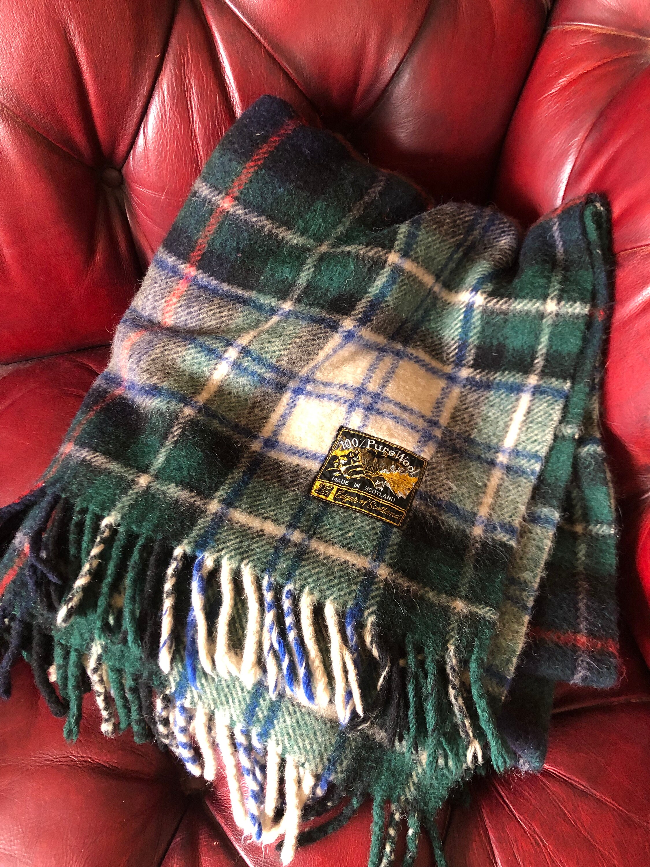 thick Vintage Edgar of Scotland pure wool blanket Etsy
