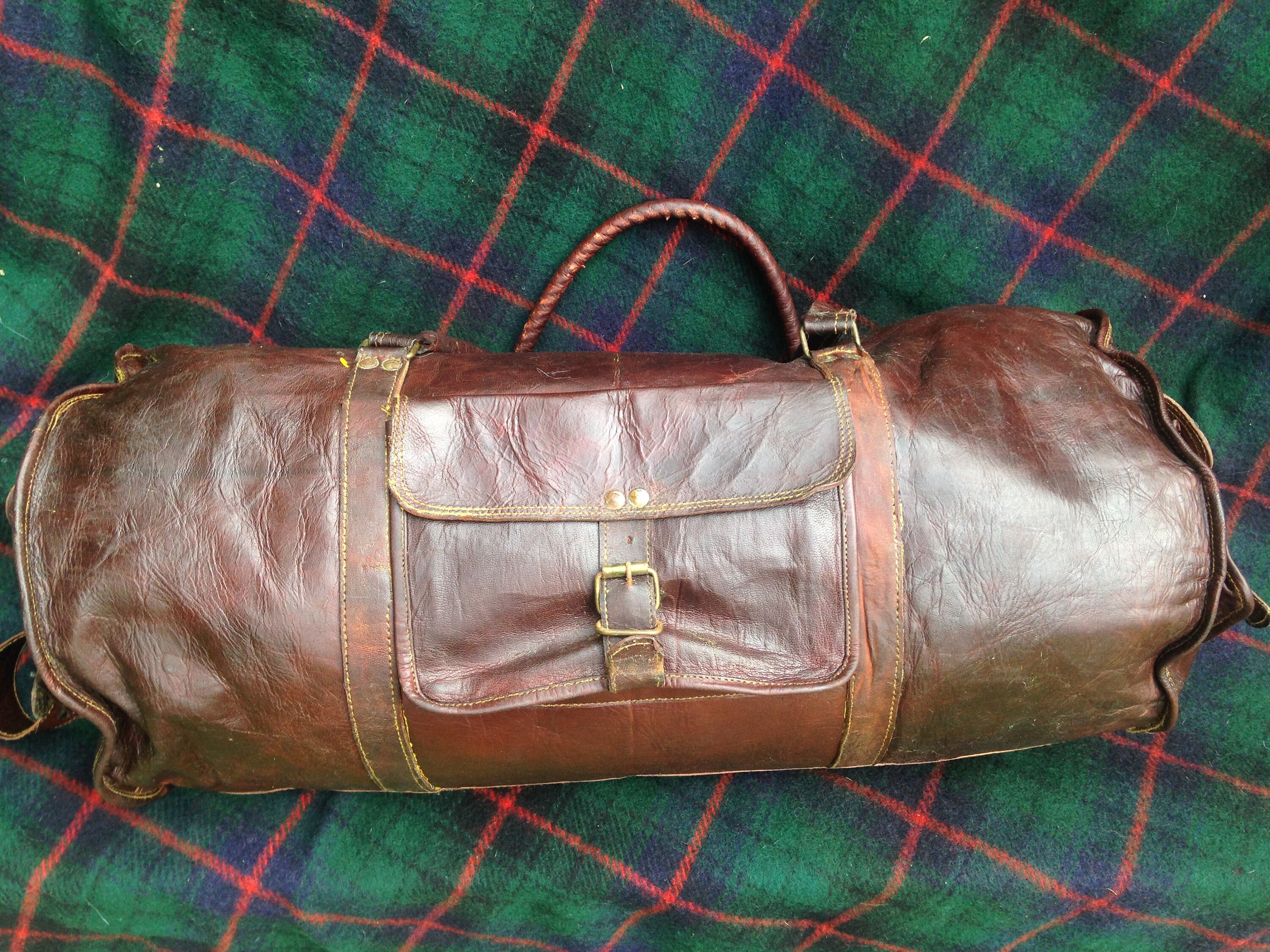soft leather holdall