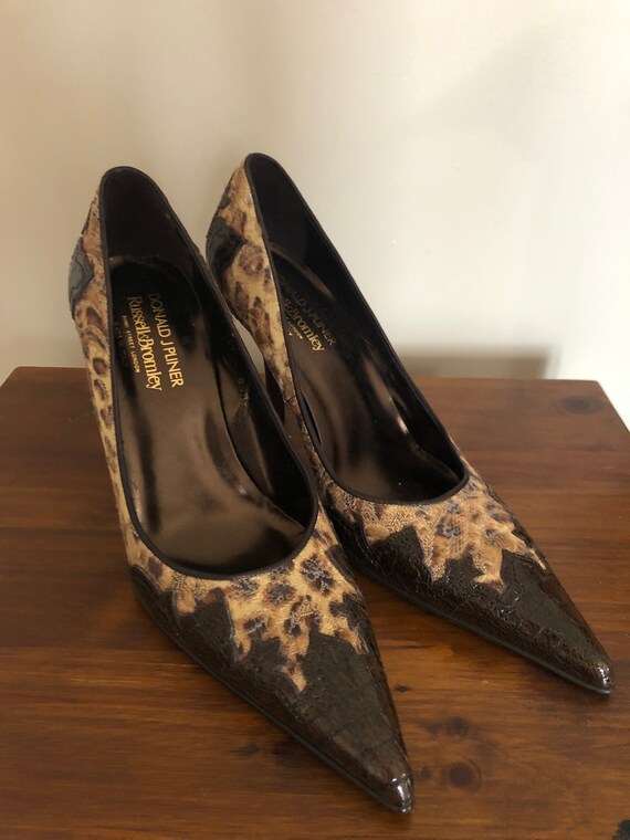Russell and  Bromley shoes heels dead stock leopar