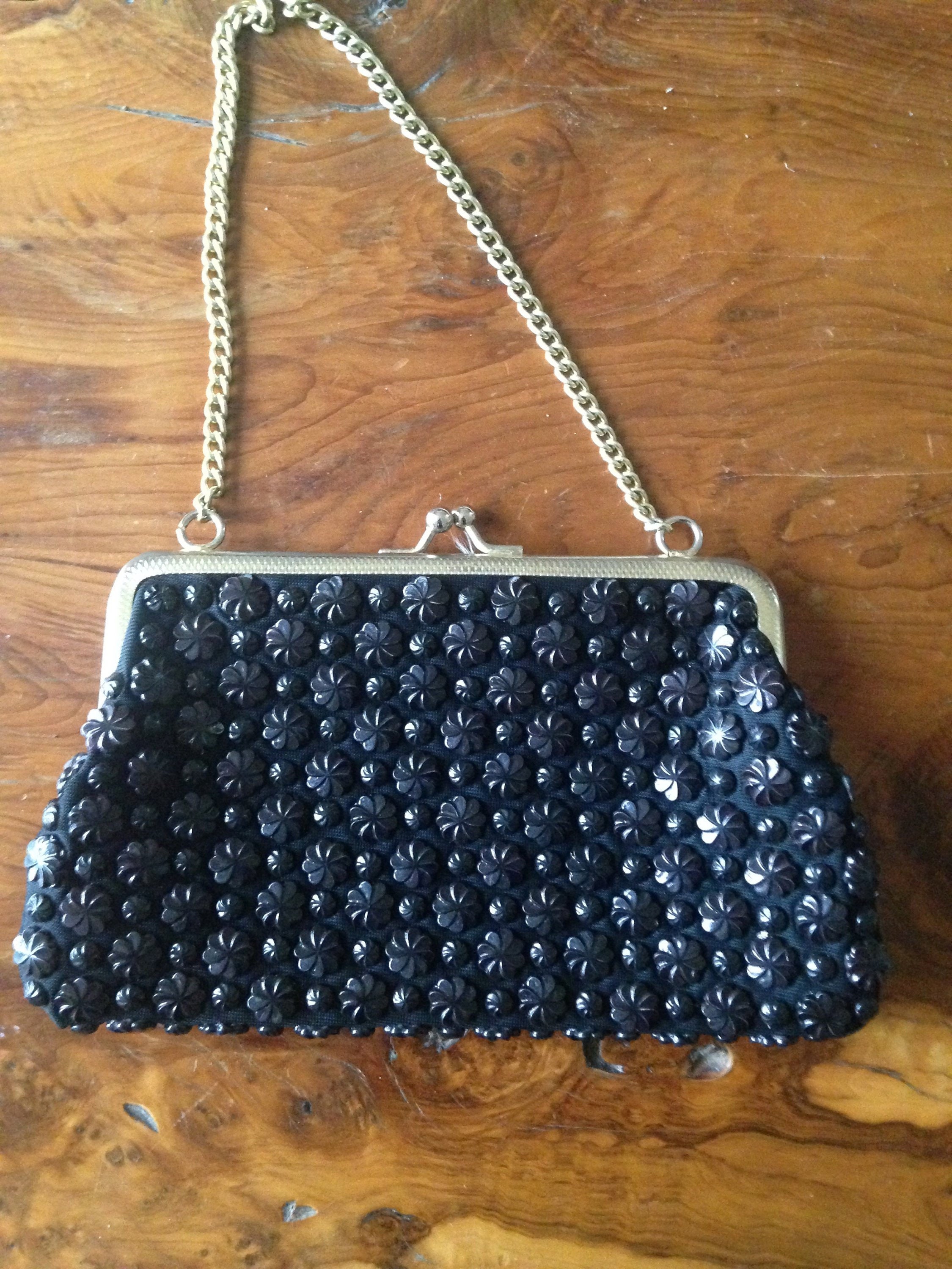 black gold chain purse