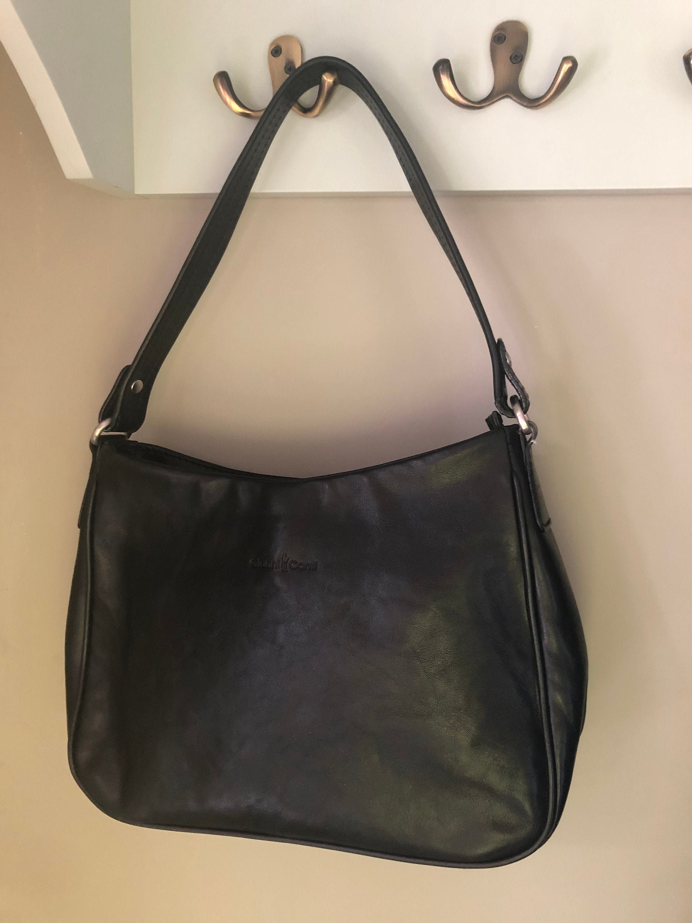 Vintage Retro Y2K 1990s Louis Cardy Baguette Style Small Beige Leather Purse Evening Lady Bag Handbag