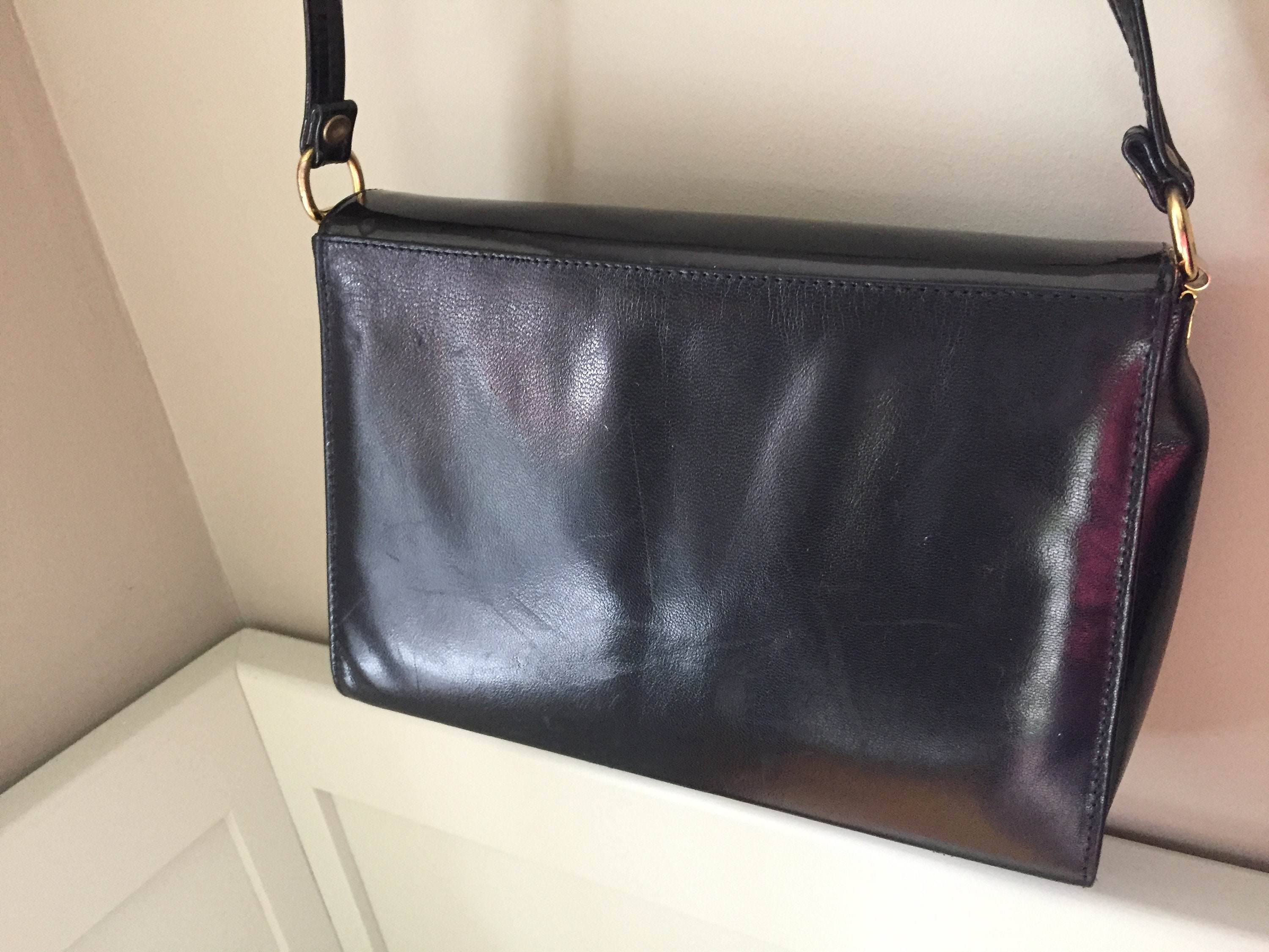 Vintage BALLY 1980s 1990s shoulder shoulder evening bag black Etsy