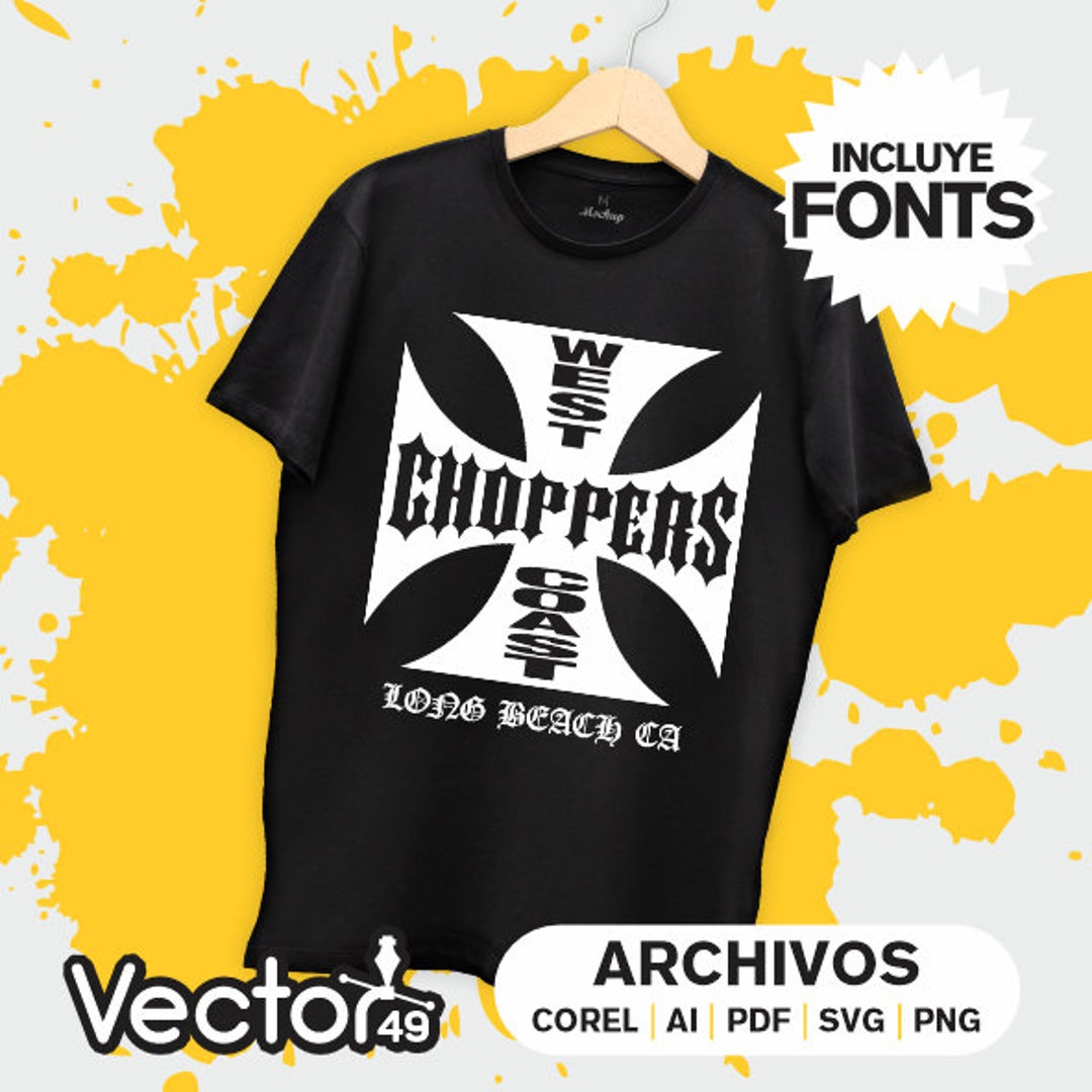 West Coast Choppers Tシャツデザイン：ベクターファイル（PDF、SVG 