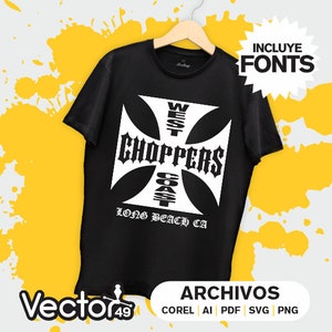 West Coast Choppers T-Shirt Design: Vector Files (PDF, SVG, CorelDraw)