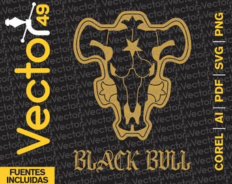 Black Bull Vector SVG, T-shirt Design (Digital Download)