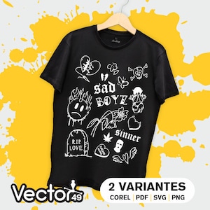 Sad Boyz T-Shirt Vector Art: COREL, PDF, SVG (Digital Download)