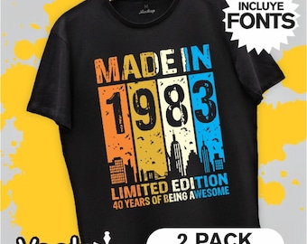 Made In 1983 T-Shirt Design: Limited Edition Vector Files (SVG, PDF)
