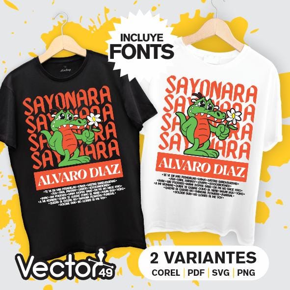 Sayonara Álvaro Díaz T-Shirt Design (Vector Files)