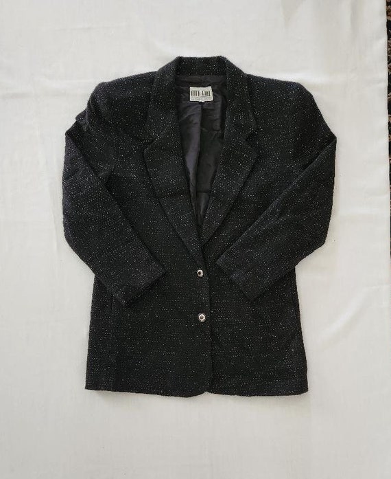 Nancy Bolen Silver-thread Black Blazer - image 1