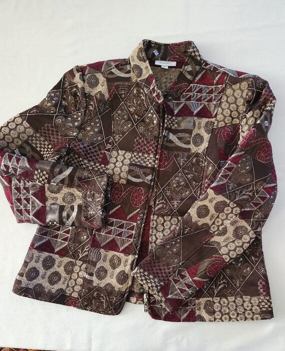 Silver Thread Geometric Jacket - image 1