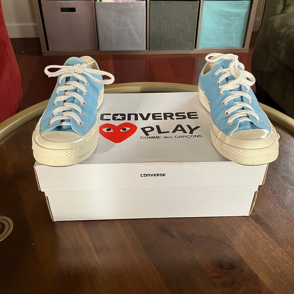 Converse Chuck 70 Low x Comme des Garcons Play Baltic Sea 2020 168303c Sz 7M 9W. Pre-Owned with Original Box