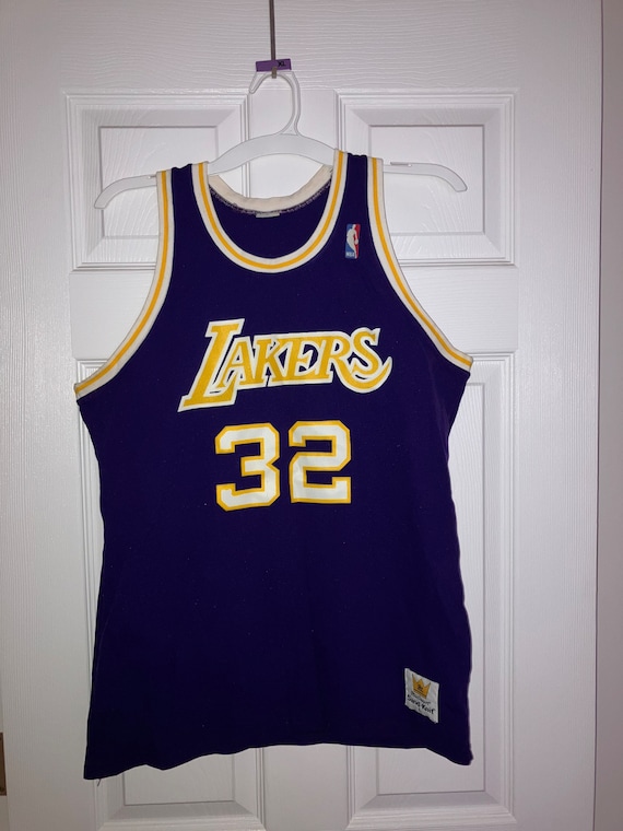 Vintage 80s Magic Johnson Lakers Sand Knit Jersey