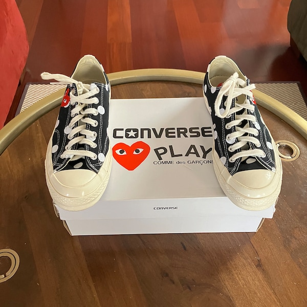 Converse CTAS 70 Ox Comme des Garcons PLAY Polka Dot 157248C Men 10 Women 12. Pre-Owned with Original Box