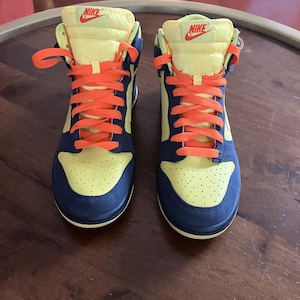 nike high tops blue and orange