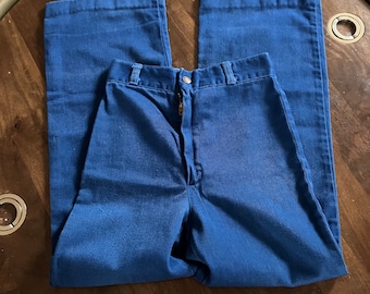 Vintage 70’s Roadrunner Kid’s Flared Bell Bottom Pants  Blue Size 6