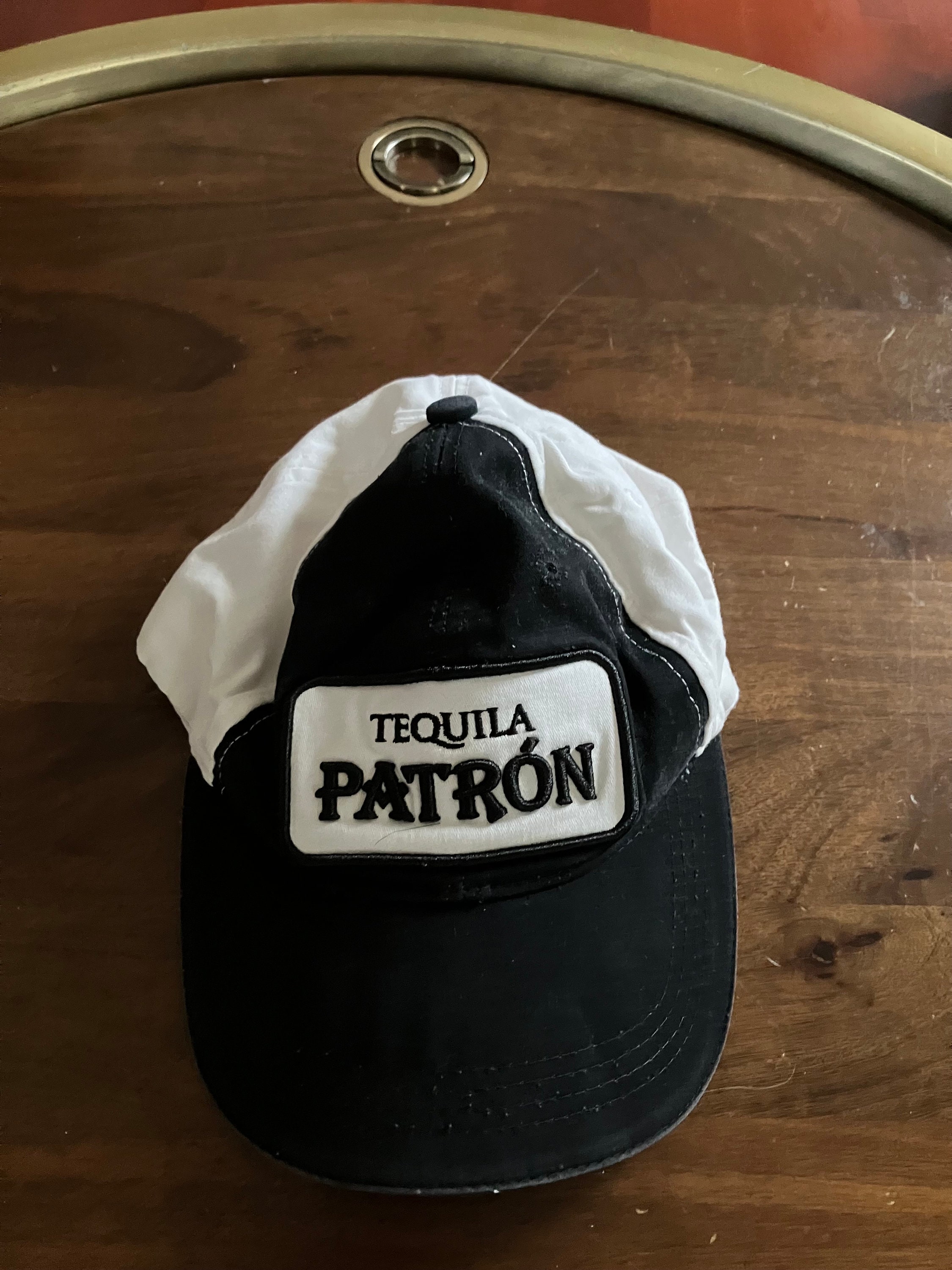 Tequila Patron Simply Perfect Black White Adjustable Strapback