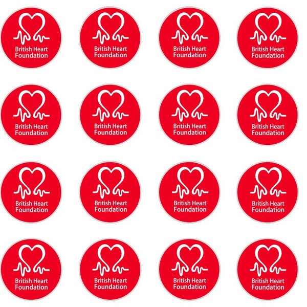 24 x Pre Cut or Un cut British Heart foundation rice Wafer Paper Cup Cake Toppers
