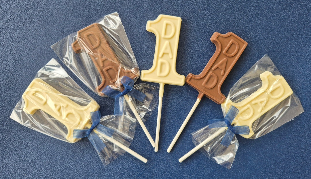 Belgian Chocolate Number 1 Dad Lollipops, Party Bag Fillers, Stocking ...