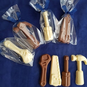 Belgian Chocolate tools, party bag fillers, stocking fillers, Fathers day, builder themed party