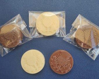 Belgian Chocolate Scottish Wedding Thistle, theme, party bag fillers, favours, present