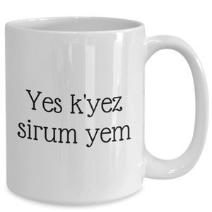 I love you in Armenian - White ceramic coffee or tea mug - Yes k&#39;yez sirum yem