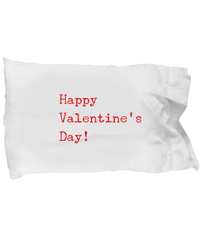 Happy valentines day pillowcase red