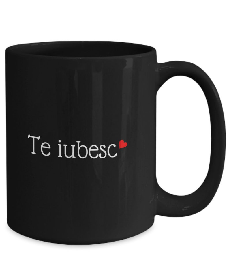 Ich liebe dich auf Rumänisch mit Herz schwarze Keramik Etsy