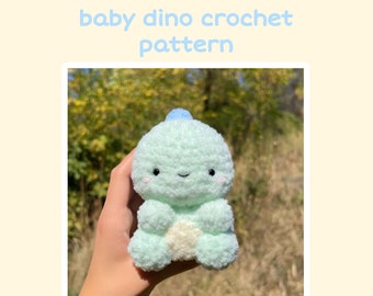 Baby Dino Plushie Crochet PATTERN