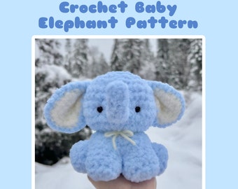 Modèle de peluche bébé éléphant au crochet