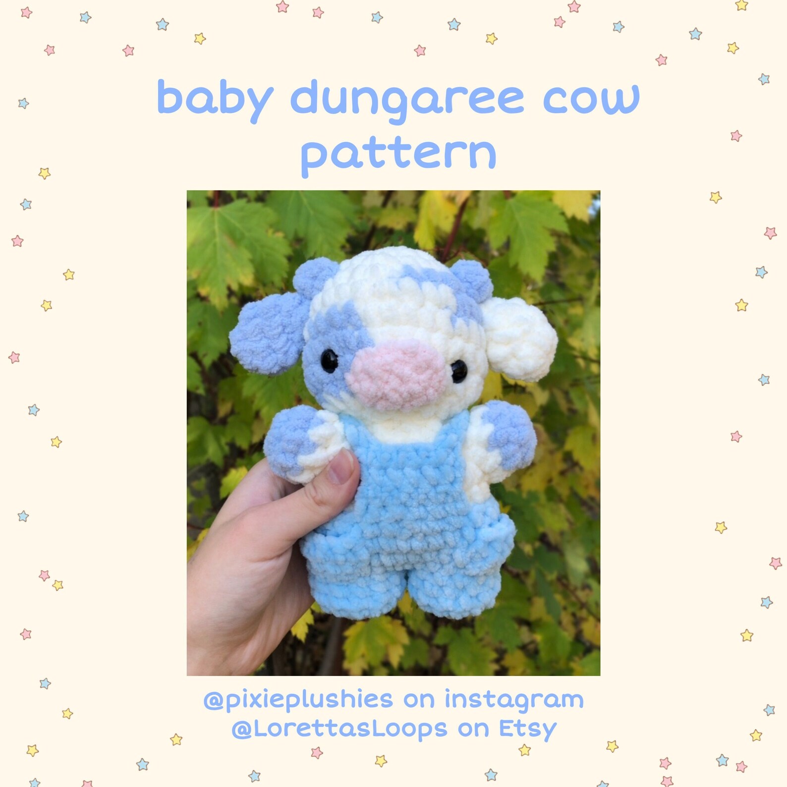 Crochet Baby Dungaree Cow PATTERN Etsy Australia