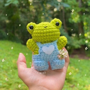 Crochet Baby Frog in Overalls Plushie PATTERN image 4