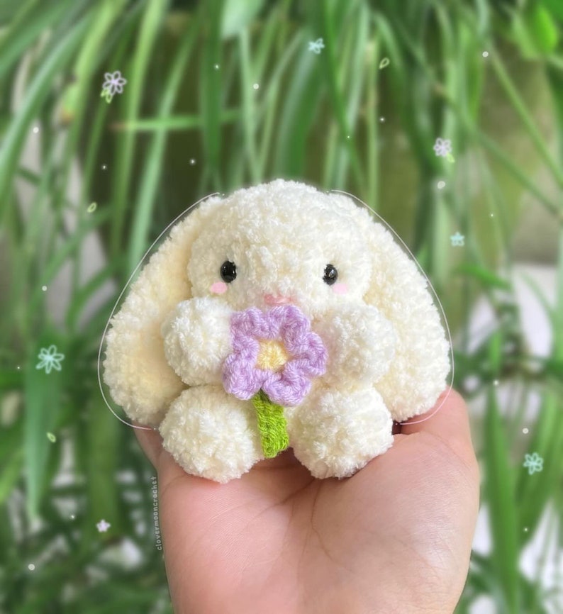 Crochet Flower Bunny Crochet Pattern zdjęcie 9