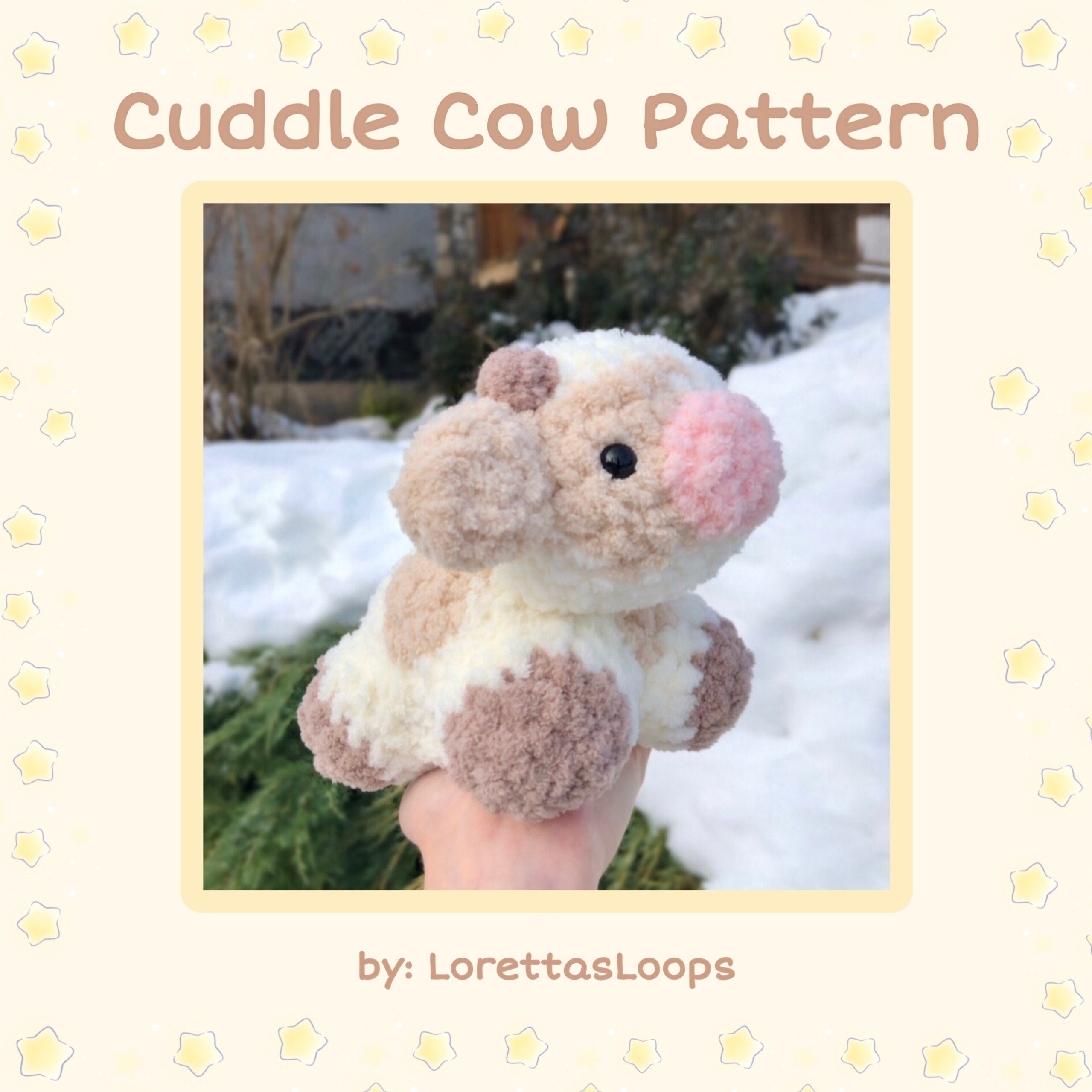 Crochet Cuddle Cow Plushie PATTERN