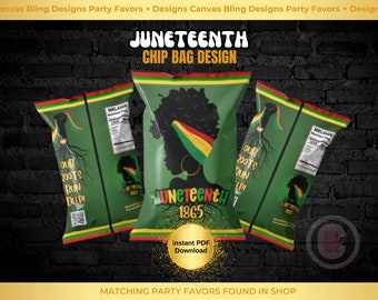 Juneteenth chip bag wrappers-INSTANT DOWNLOAD-Juneteenth party favors-Juneteenth history month party favors-Juneteenth freedom celebration