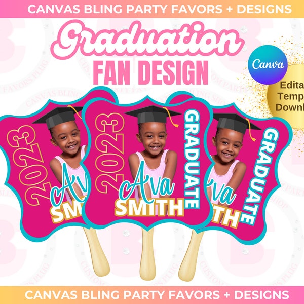 Graduation Swirl Fan Editable Template