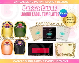 Liquor bottle labels, liquor SVG labels, tequila labels, cognac labels, vodka labels svg files editable template