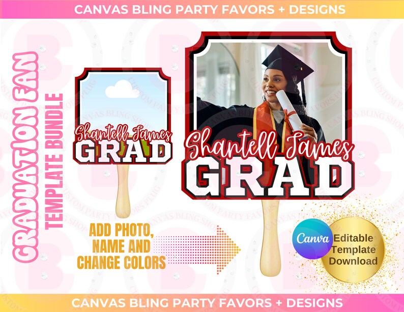 Graduation Fan Editable Template Bundle - Etsy