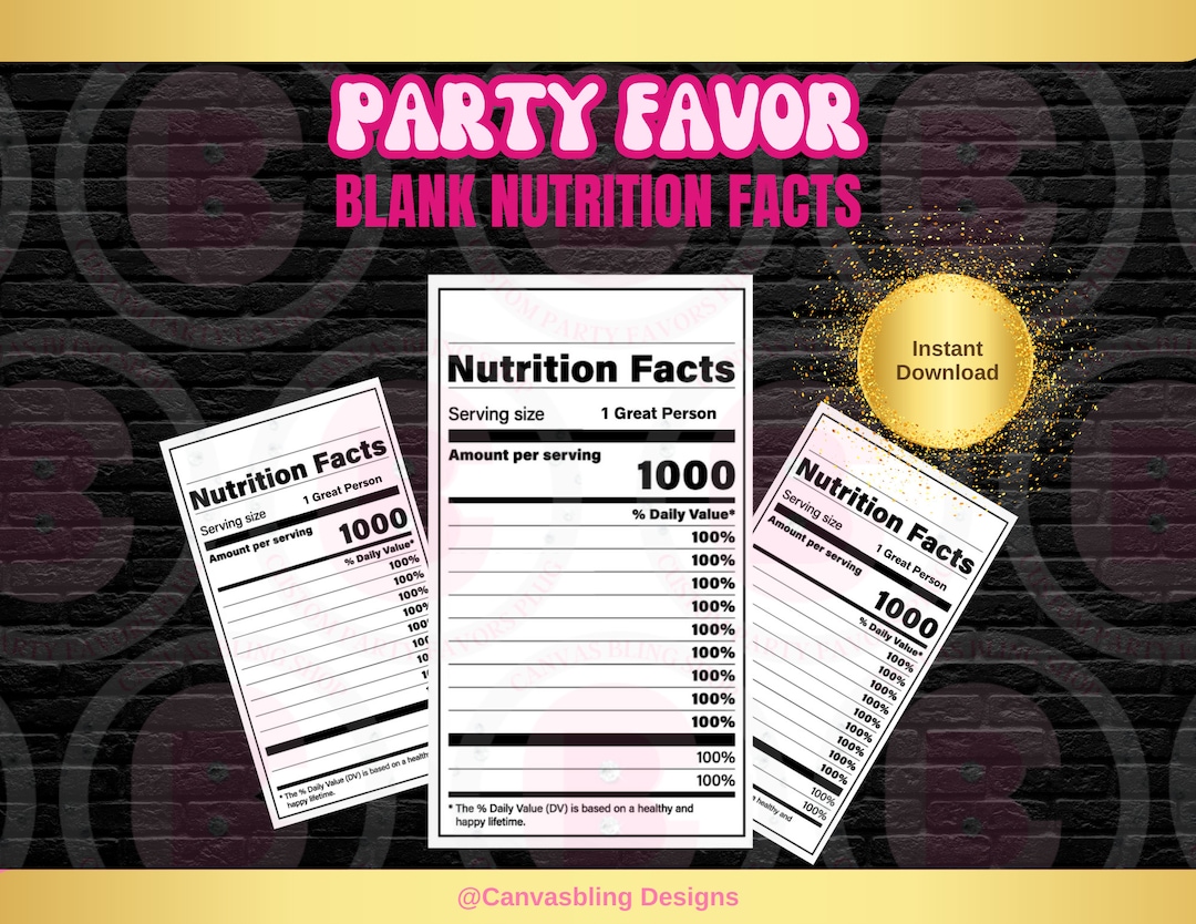 Blank Nutrition Facts PNG Nutrition Svg Nutrition Facts Clipart