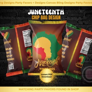 Juneteenth-chipzakjeswikkels-INSTANT DOWNLOAD-Juneteenth-feestgunsten-Festivalsbedankjes Juneteenth-geschiedenismaand-Juneteenth-vrijheidsviering
