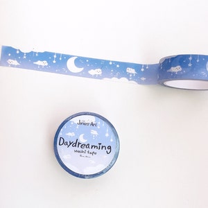Daydreaming clouds washi tape for planner and decorate your bullet journal Cute dreamy clouds collection Stationary tape 15mm x 10m image 3